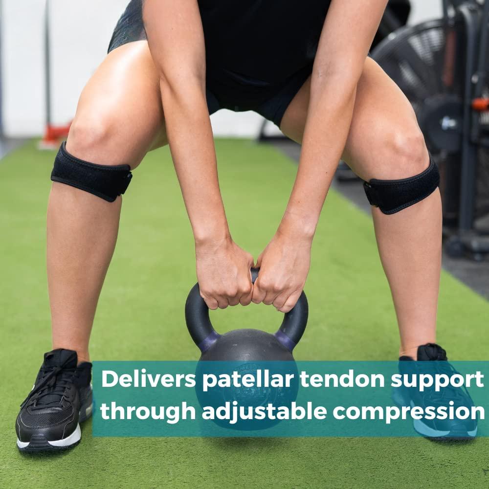 Patella Tendon Knee Strap 2 Pack Knee Pain Relief Support Brace Hiking Soccer Basketball Running Jumpers Knee Tennis