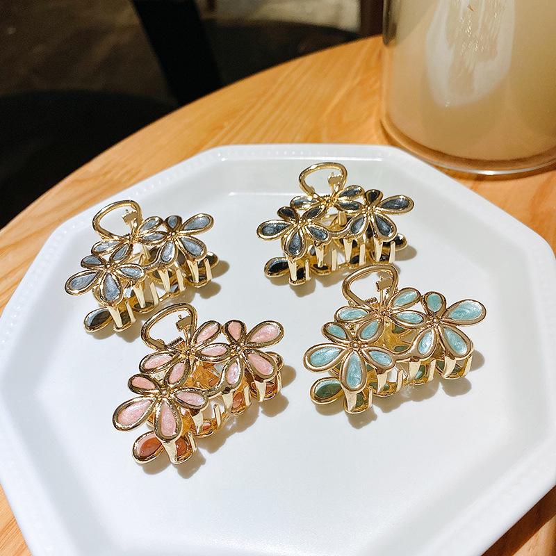 Заколка для волос в корейском стиле с цветочным узором для женщин: Затылок, челка, знаменитость и элегантный головной убор