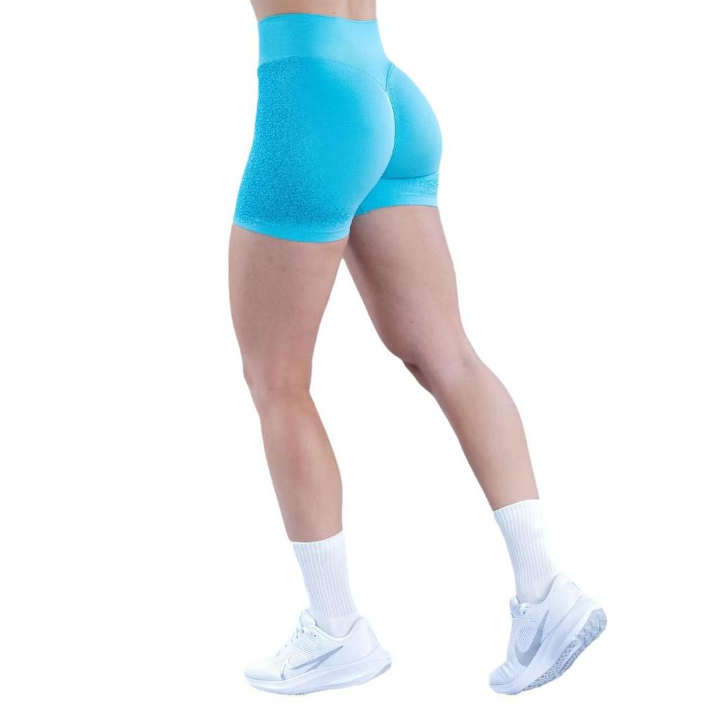 DFYNE Seamless High-Waist Tummy Control Yoga Shorts - Three-Section Design for Breathable Support and Booty Lift