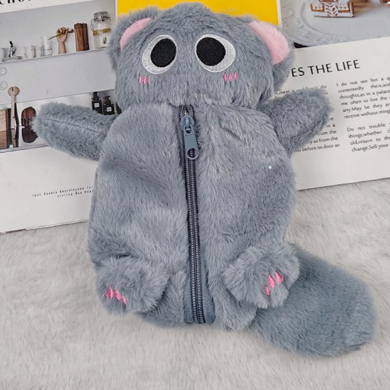 Мультяшный плюшевый пенал с изображением кота, большая вместительная сумка для хранения канцелярских принадлежностей, модная сумка для ручек, милая мягкая игрушка в виде кота, сумка для карандашей, подарки