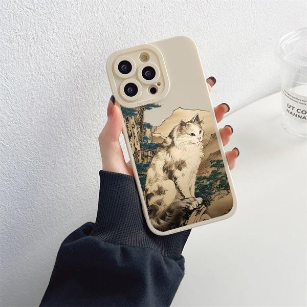 Чехол в стиле японского аниме для iPhone 14 Plus Pro Max XS X XR SE 2020 Чехол для телефона с кошкой для iPhone 7 8 11 12 13 Мягкая силиконовая крышка