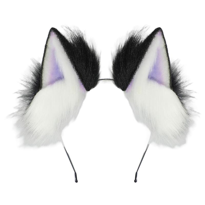Realistic Cats Ear Hairband With Plush Hairband Gradients Color Design For Women Girls Cosplays Event Themed Parties