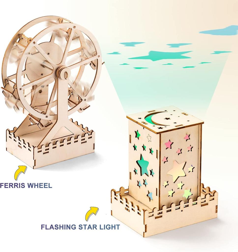 Wood Craft Kit STEM Kits DIY Science Building Projects 3D Wooden Puzzles Assembly Model Set Educational Toys for Boys & Girls