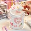 Desktop Mini Trash Can Organizer Kawaii Pencil Holder Cute Cartoon Student Desk Garbage Can Storage Bin with Lid Storage Box