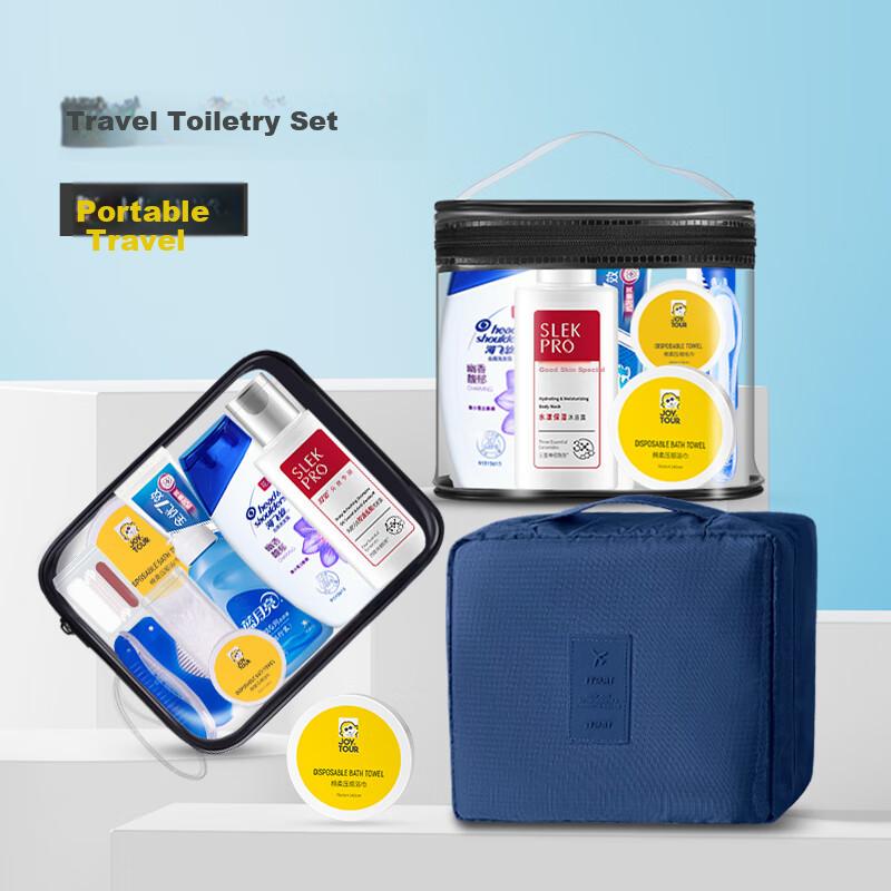 JOYTOUR Travel Toiletry Set, Business Trip Hotel Bathroom Essentials Shampoo And Shower Gel Sample Travel Kit, 7-Piece Set J16