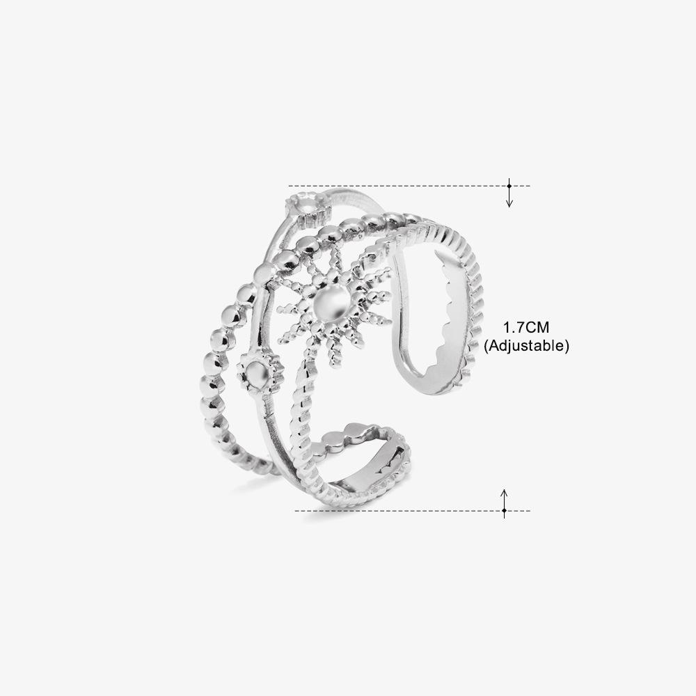 Кольцо из нержавеющей стали Геометрическое Сердце Листья для женщин Личность Трендовое Открытое Кольцо на Палец Ювелирные Изделия На Все Случаи