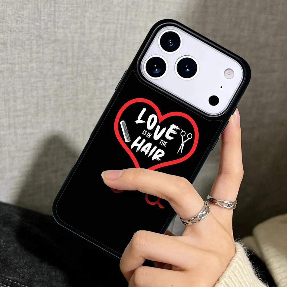 Capa Case for iPhone 17 Air 16 Pro Max 15 Plus 11 13 Mini 14 12 Back Phone Cover Hair Stylist Scissors print