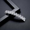 LUOTEEMI Geometric Rectangle Clear Zircon Flower Shape French Pin Jewellery Hair Women Luxury Hair Clip Pin Bridal Wedding
