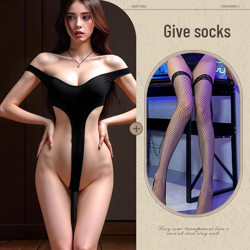 Женский комплект боди Passion Lingerie: Купальник школьный с открытой промежностью, чистое желание