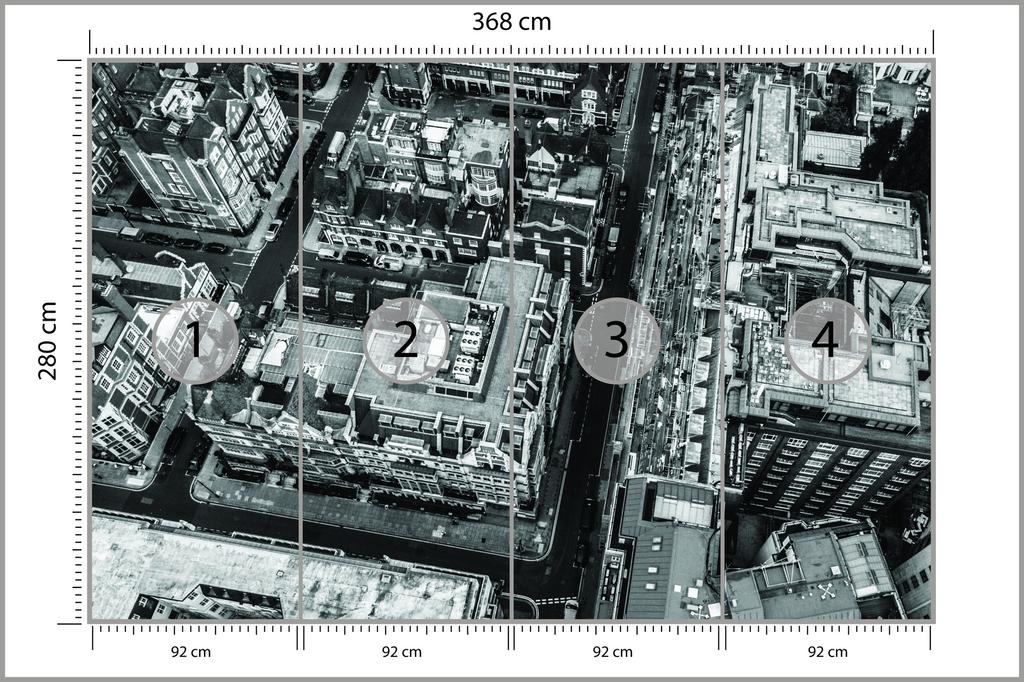 Фотообои Лондон Черно-белый структурный винил 368x280