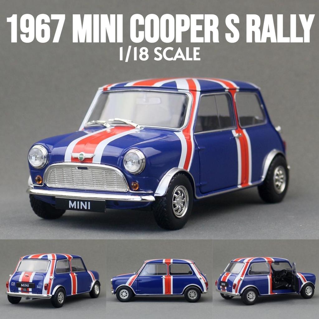 ABAL1 1/18 Mini Cooper Rally 1967 Monte Carol Racing Diecast Alloy Toy Car Vehicle Model Free Wheels Collection Gift For Children Boys