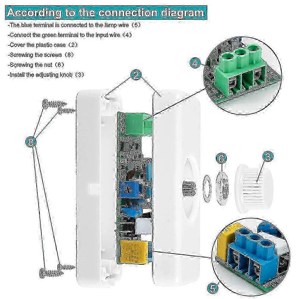 Built-in dimmer switch for LED lighting with ON/OFF function