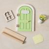 Simulation Balcony Wooden Fairy Elf Door Set Room Wall Decor Kids Toys Fairy Door  Home Decor