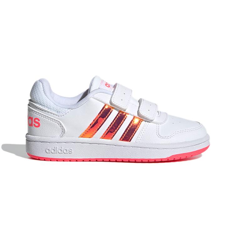 adidas Neo Hoops 2.0 Удобные износостойкие низкие детские баскетбольные кроссовки Белые FW7615