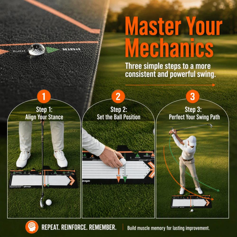 Black‑white Main Body Golf Training Mat Diatom Mud Surface Golf Swing Mat  Indoor Golf Practice