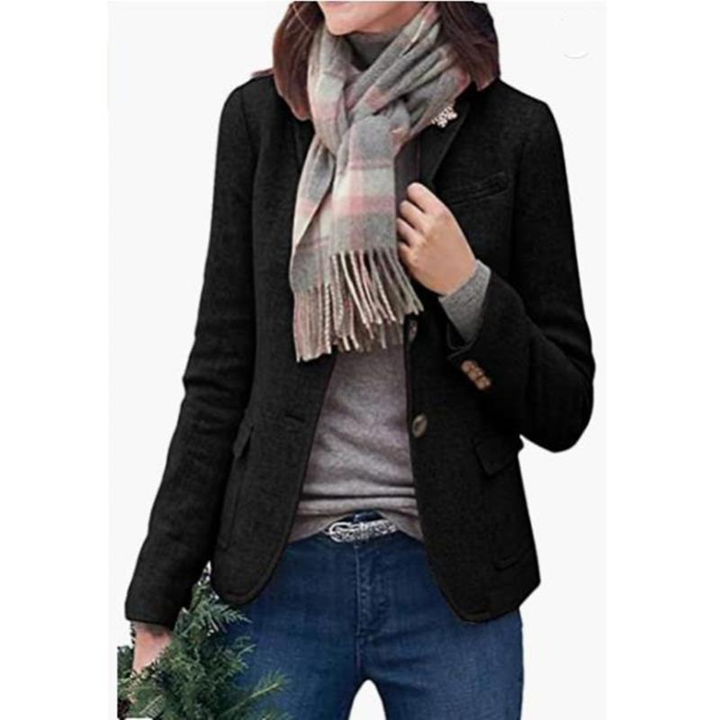 Spring and Autumn New Woolen Women's Jacket Small Suit Coat