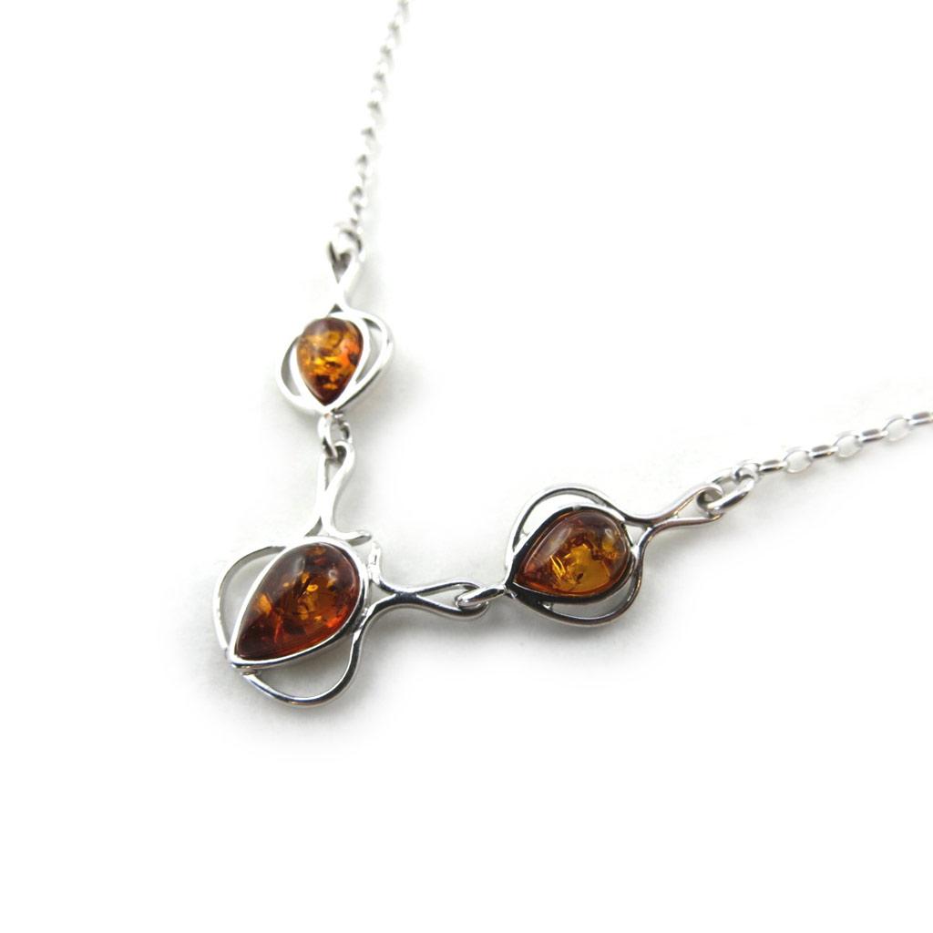 Les Trésors De Lily [N2272] - Silver Necklace 'Inspiration' Amber (rhodium-plated) - 18x15 Mm