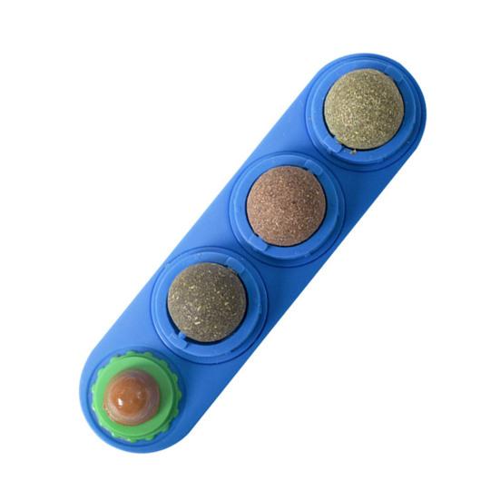 4 шт. шарики для лизания кошачьей мяты, вращающиеся настенные съедобные шарики для кошек, игрушка с натуральной кошачьей мятой, безопасная и здоровая игрушка для чистки зубов у котят