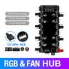 Контроллер хаба для RGB-вентиляторов 12V/4Pin 5V/3Pin 1 к 8 многопортовый разветвитель PWM-хаб Адаптер контроллера скорости для ПК для ASUS/MSI Липучка