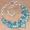 Necklace Swiss Blue Quartz Gemstone Handmade Ethnic Silver Jewelry 18-20''