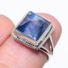 Натуральный голубой кианит драгоценный камень ручная работа 925 чистое серебро ювелирное изделие кольцо размер 6 y8q99