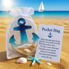 Pocket Hug Boat Hook with Positive Card Emotional Support Pocket Ocean Shell Sand Hook Token Decoration Inspirational Gift