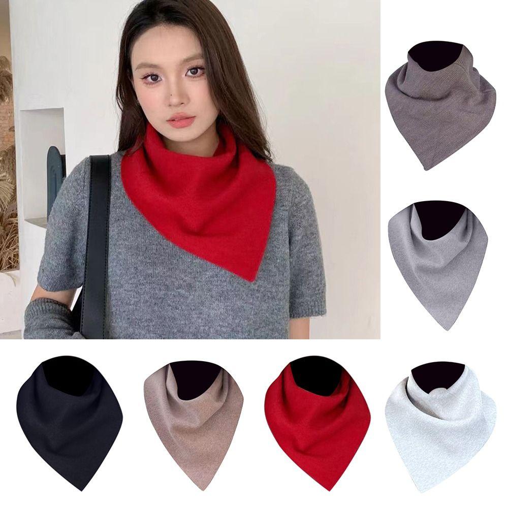 Windproof Knitting Triangle Scarf Thickening Snood Cowl Tube Winter Scarves Autumn Winter