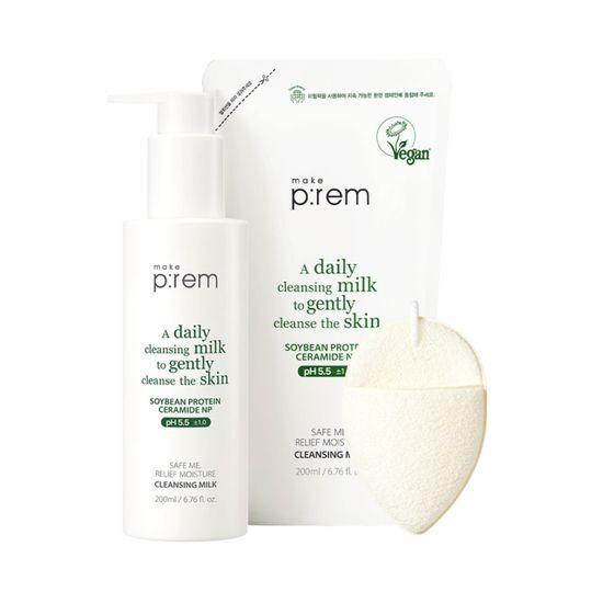 Make P:REM Cleansing Milk 200ml Special (+200ml Refill + Sponge)