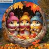 Autumn Harvest Wooden Sign with Adorable Squirrel Pattern - Unique Wall Pediments - Ideal for Front Door, Yard, Porch, Room Decor