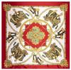 90*90cm Luxury Brand Women Silk Scarfs Royal Style Square Scarves Horseshoe  and Chain Printing Shawls For Ladies