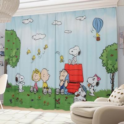 Peanuts Snoopy настенное украшение арт-класса 2 затемняющие шторы комплект из 2 шт. ширина 100 см x длина 110 см персонаж Snoopy моющиеся теплозащитные затемняющие KO-24