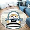 Cat Donut Duo Custom Name Round Area Rug Carpet Rug For Living Room Bedroom Sofa Playroom Decor Nonslip Floor Mat