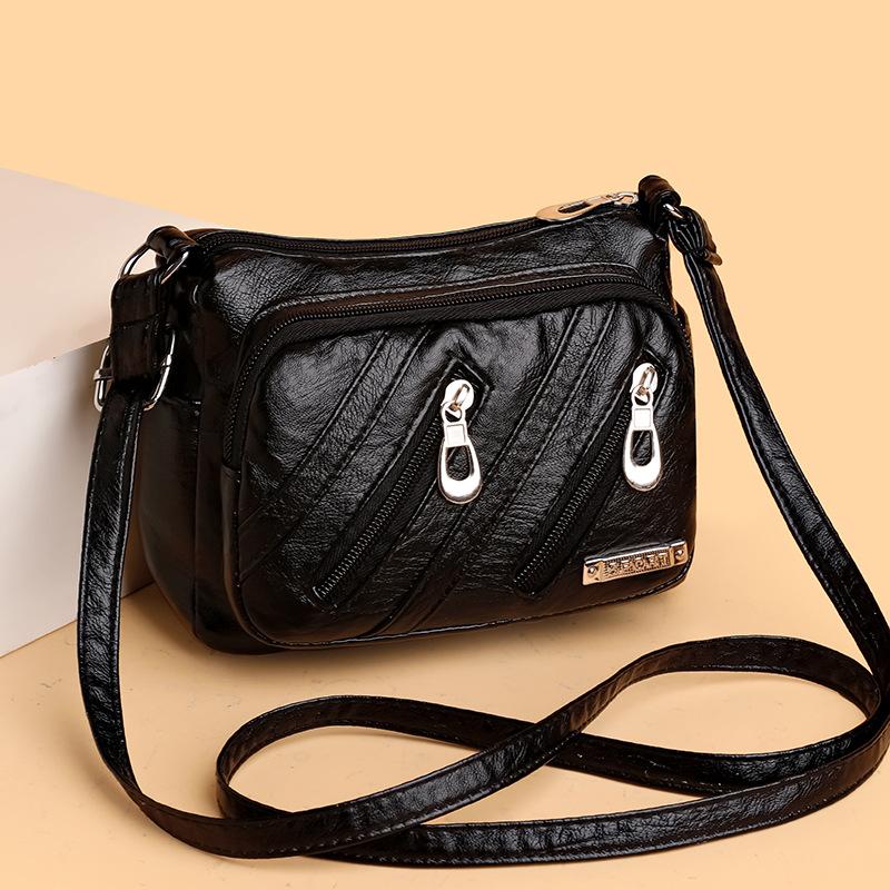 Маленькая квадратная сумка, многослойная женская сумка, ретро, большая вместимость, темперамент, простая сумка через плечо, повседневная сумка через плечо