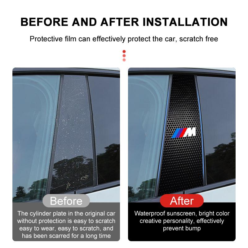 Декоративные наклейки на центральную стойку, защищающие от царапин, для моделей BMW - 2 штуки