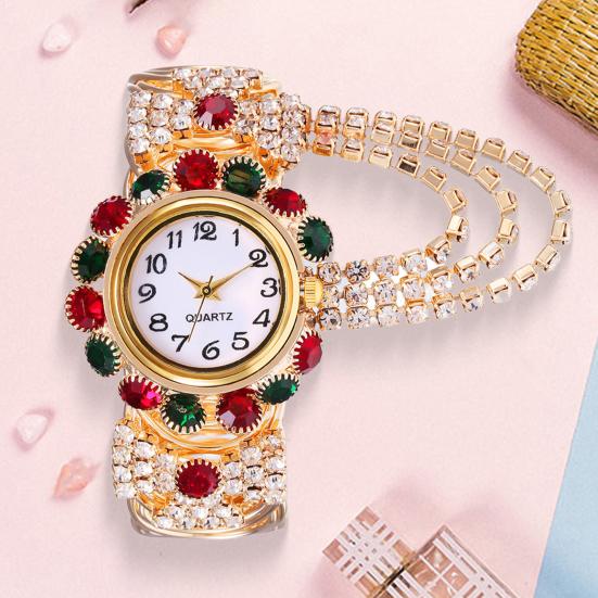 Женские часы-браслет со стразами, регулируемый круглый циферблат, женские повседневные наручные часы с кварцевым браслетом для торжественного платья, модные ювелирные изделия, аксессуары