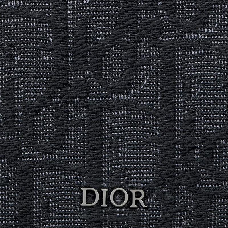 Dior Letter Logo Zipper Wallet Oblique Jacquard Men wallet Black 2ESBC317YSE-H03E