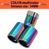Eplus Car Styling Mufflers Exhaust Tail Throat Pipe Tip Flat Universal Bend  Stainless Steel Multi-size Dual Outlet Muffler 63MM