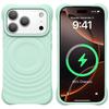 Liquid Silicone Phone Case IPhone 17 Pro With Magnetic Snap Wave Texture Shockproof Slim Minimalist Design