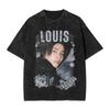 Стирка Футболки Lngshots Louis K-pop Boy Group Хип-хоп Винтажные Футболки Оверсайз Стритвир С коротким рукавом Печатные Топы Футболки Мужские