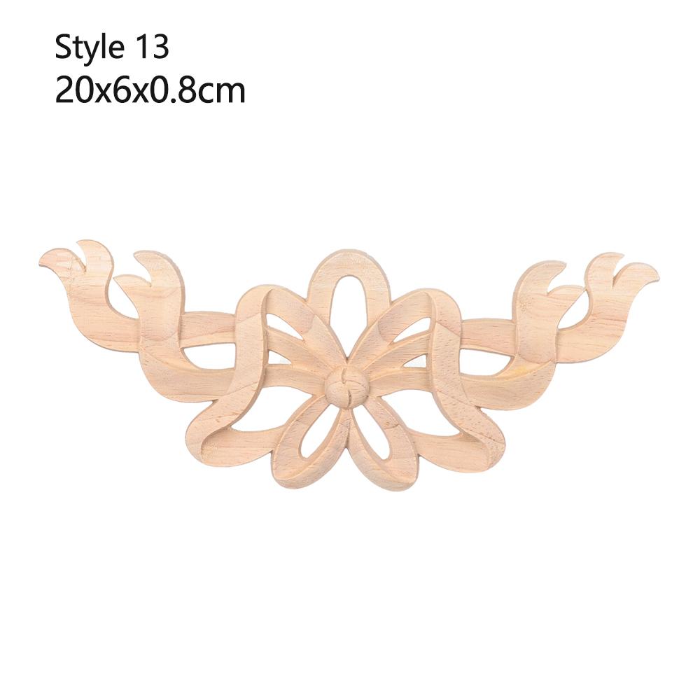 Furniture Parts Wooden Figurines Crafts Wood Carved Woodcarving Decorative Corner Appliques Frame