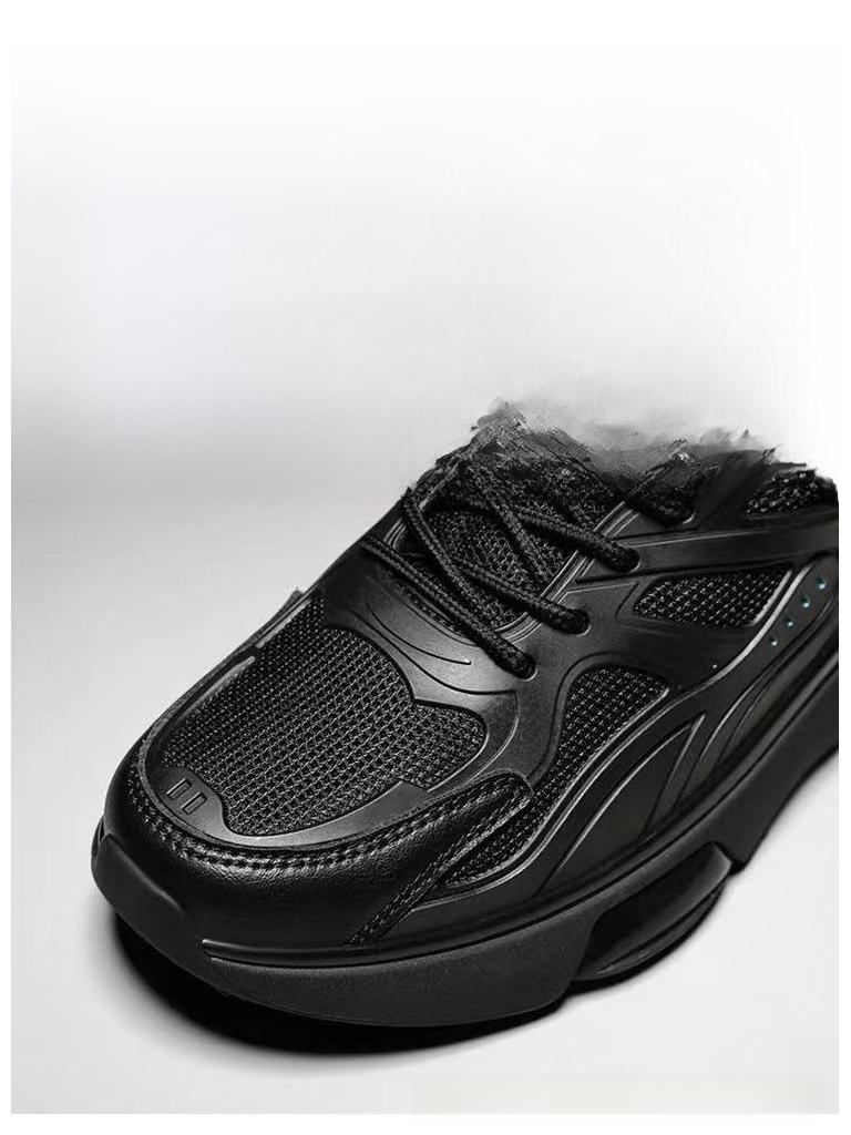 2024 Осень Мужская Универсальная Спортивно-Повседневная Черная Обувь для Бега и Тренировок с Мягкой Подошвой.