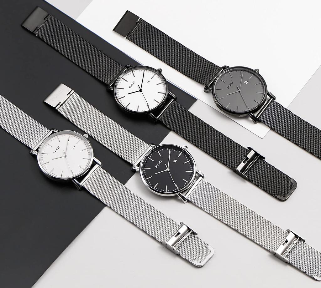 BUREI Простые и водонепроницаемые аналоговые популярные часы G Мужские часы, Стильные, Часы, Бренд, Мужские