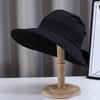 New simple bucket hat women's summer sun hat big eaves sun protection bow light breathable outdoor sun hat