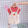 Новый 0-5-летний женский костюм с короткими рукавами красного цвета на бретельках для девочек онлайн