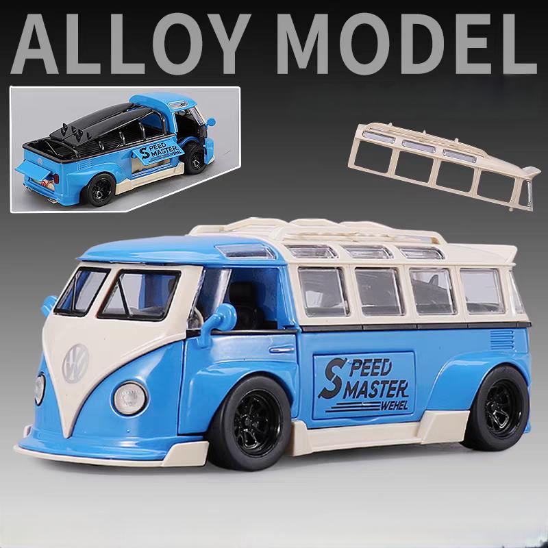 DDM Volkswagen T1 Transporter Автобус Модифицированный Симуляция Литой и Игрушечный Транспорт Звуки и Свет Инерционная Машина 1:Модель из сплава 32