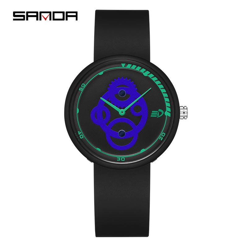 SANDA Новые минималистичные электронные часы, мужские и женские часы для средней школы, силиконовые простые водонепроницаемые часы