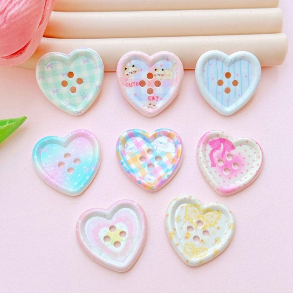50 PCS New Resin Buttons Vintage Cute Garment Ornaments DIY Floral Accessory