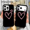 Phone Case: 2D flat, suitable for iPhone 18, 17, 16, 15, 14, 13, 12Pro protective case, single-line heart, perfect holiday gift for Christmas and Hall