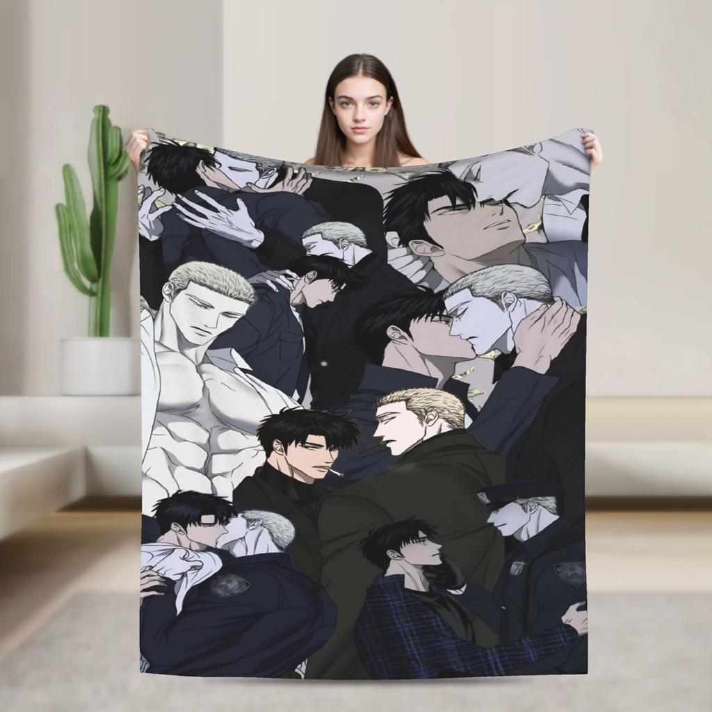 Shutline Korea Manga Blankets Soft Warm Novelty Plush Throw Blanket For Girls Boys Couch Bed Flannel Bedspread Bed Cover