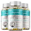 Omega-3 Deep Sea Fish Oil Softgels, containing natural Vitamin E, EPA, DHA, 1000mg, antioxidant, and immune-boosting.